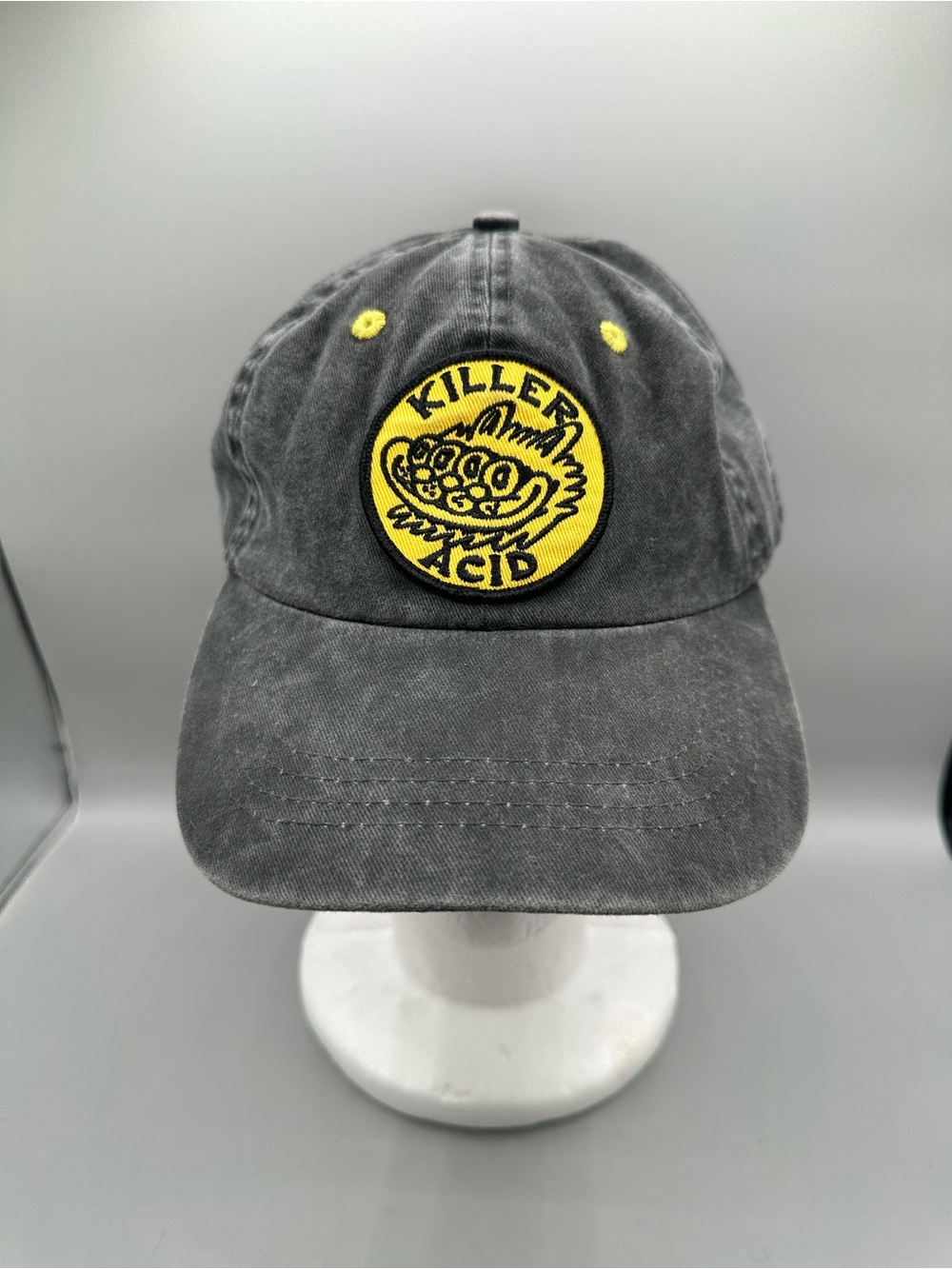 Killer Acid Embroidered Baseball Cap Dad Hat Adult OS Distressed Dark Gray